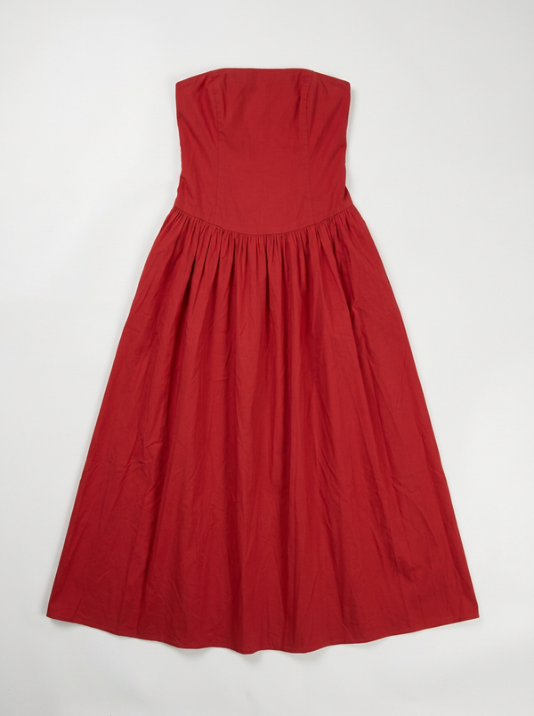 Strapless Drop-Waist Maxi Dress