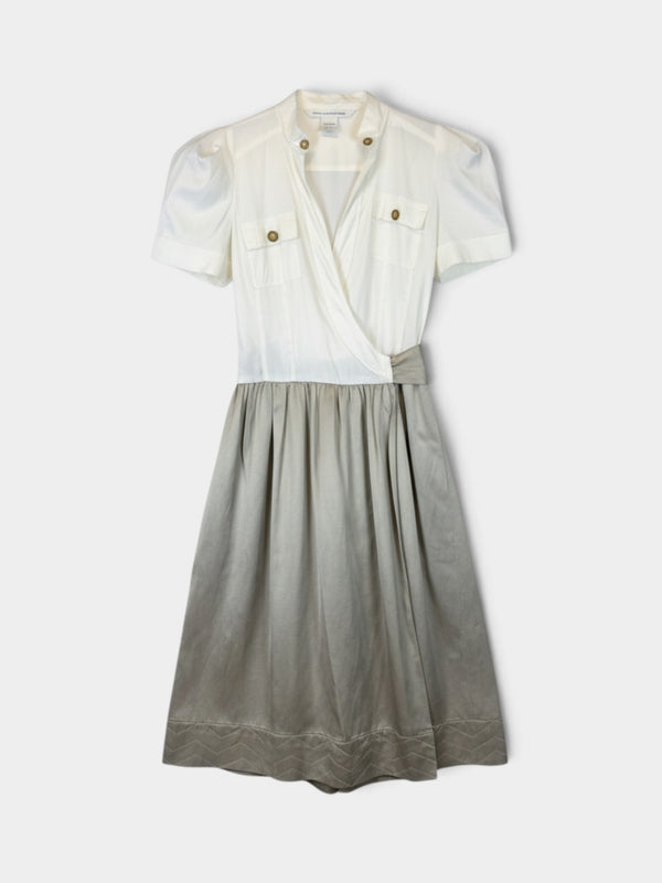 Ivory & Sage Wrap Midi Dress