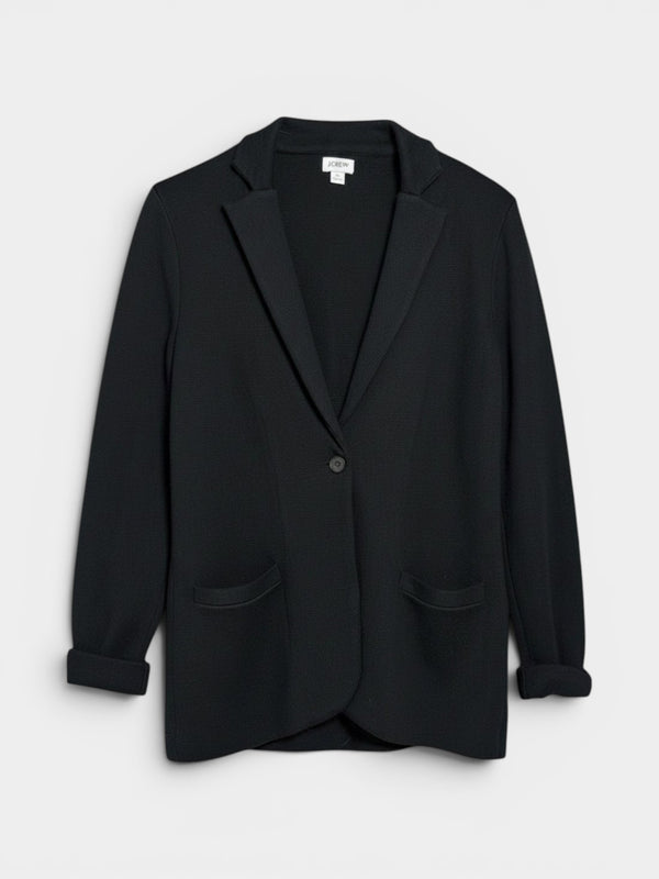Black Single-Button Relaxed Blazer