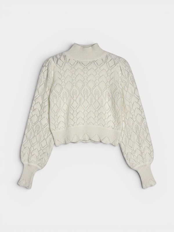 White Mock Neck Sweater