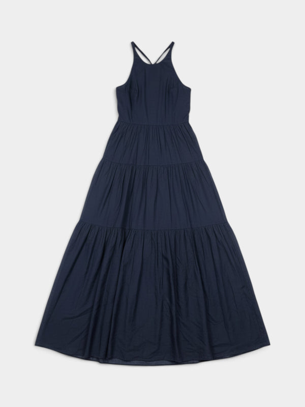 Navy Tiered Maxi Dress
