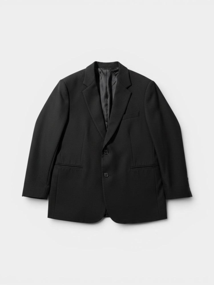 Black Oversized Two-Button Suit Blazer