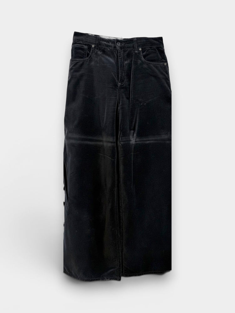 Courderoy Black Wide-Leg Pants