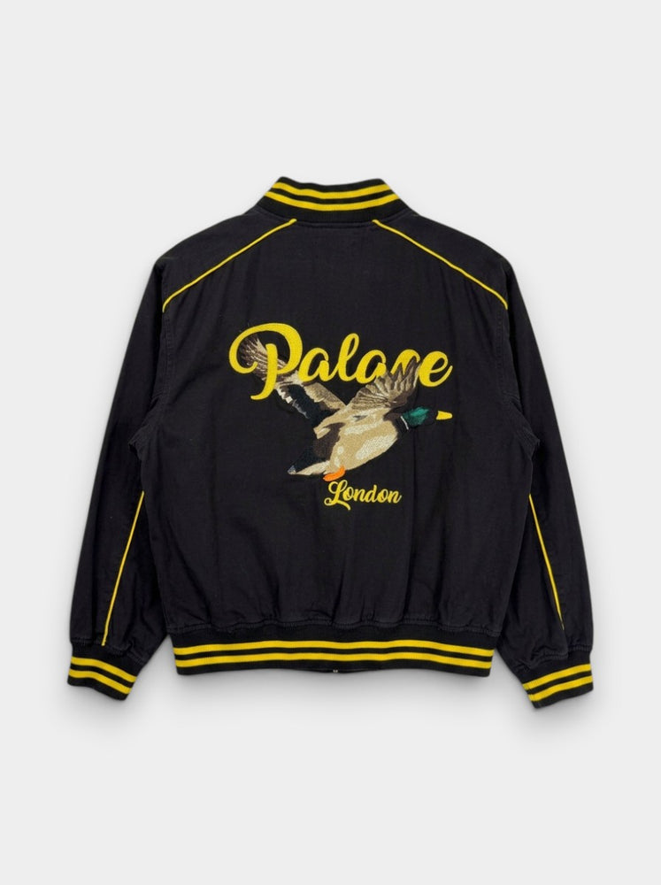 Black Chain Stitch Bomber Jacket