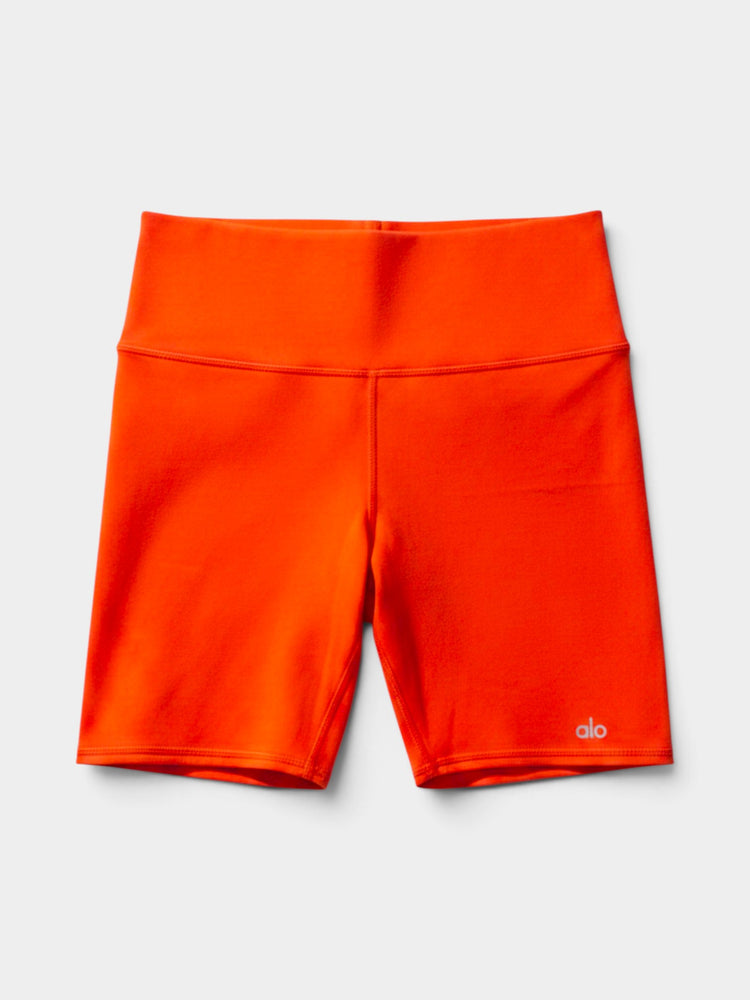 Red-Orange Racerback Sports Bra and Bike Shorts Matching Set