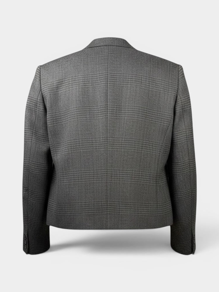 Gray Glen Plaid Structured Blazer