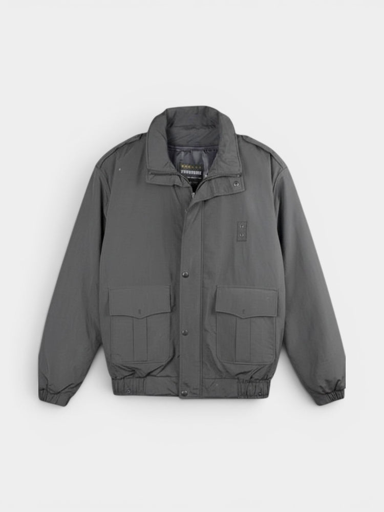Black Insulated Bomber Jacket