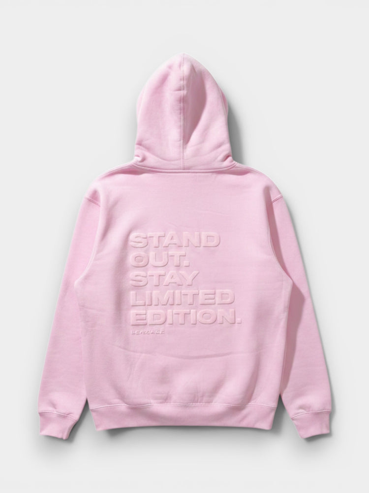 Pink Cotton Blend Pullover Hoodie Sweatshirt