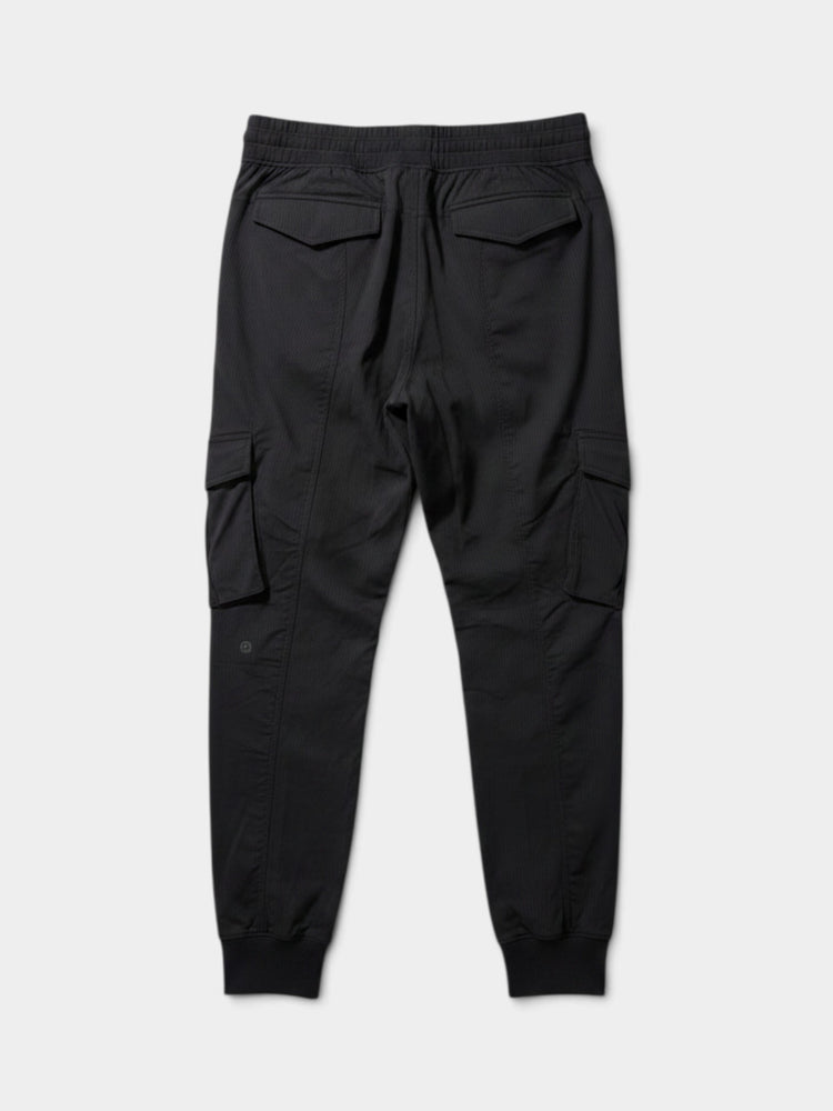 Black Nylon Cargo Jogger Pants