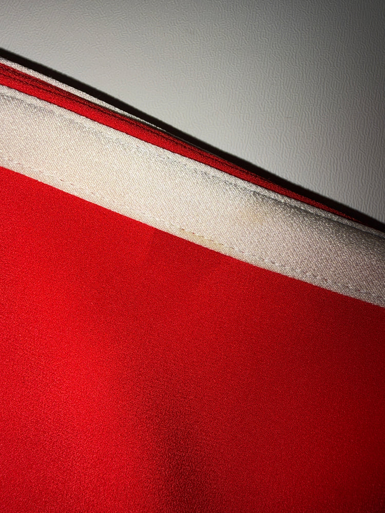 🧺 Red Track Pants with Cream Side Stripe and Zip Details