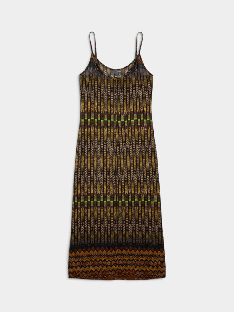 Print Maxi Slip Dress with Geometric Pattern