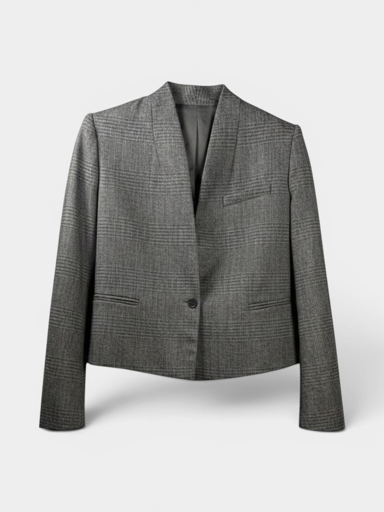 Gray Glen Plaid Structured Blazer