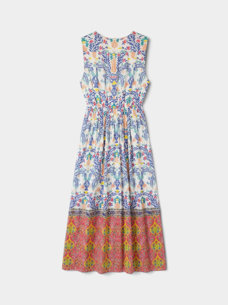 Floral Paisley Border Print Maxi Dress