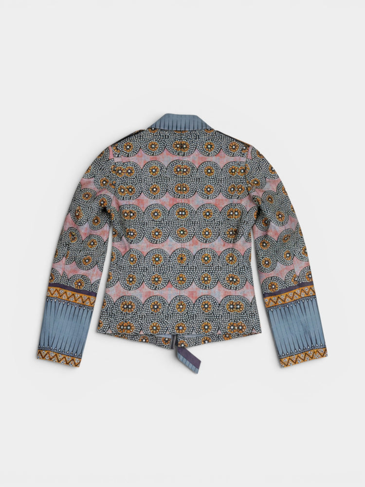 Print Cotton Moto Jacket