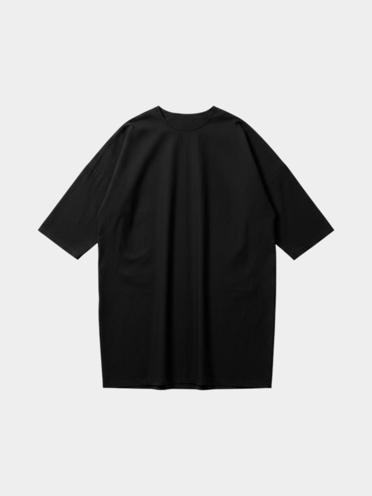 Black V-Neck Oversized Dress