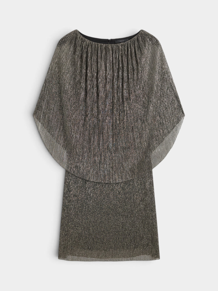 Hima Metallic Cape Dress