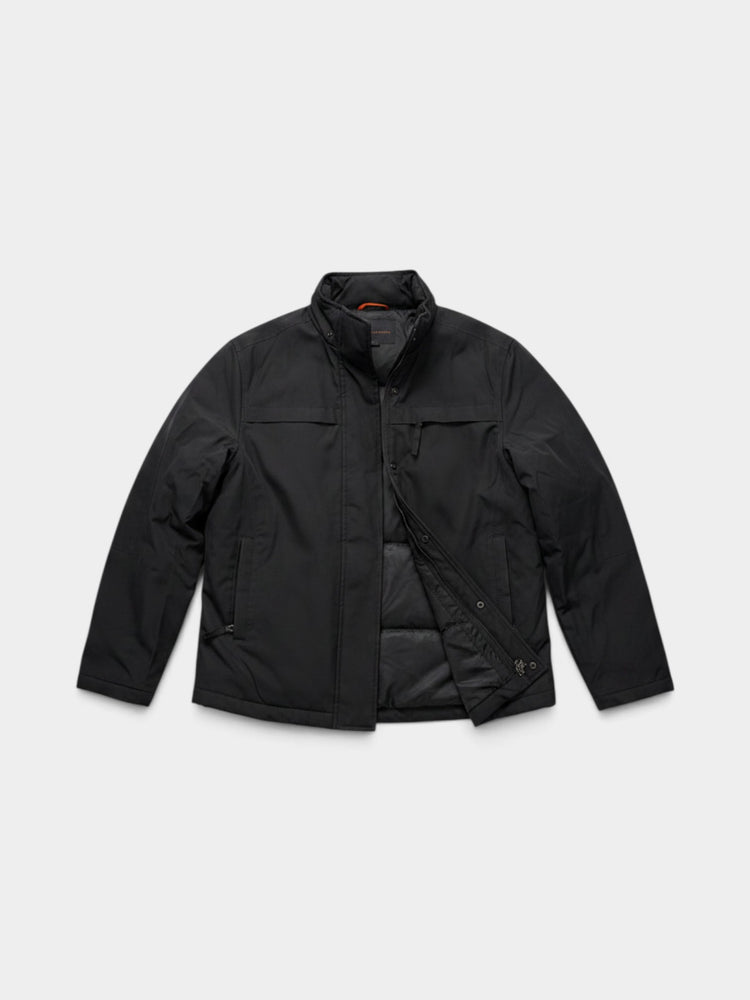 Black Insulated Down Zip Jacket