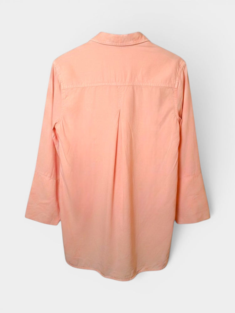 Peach Lyocell Oversized Button-Down Shirt