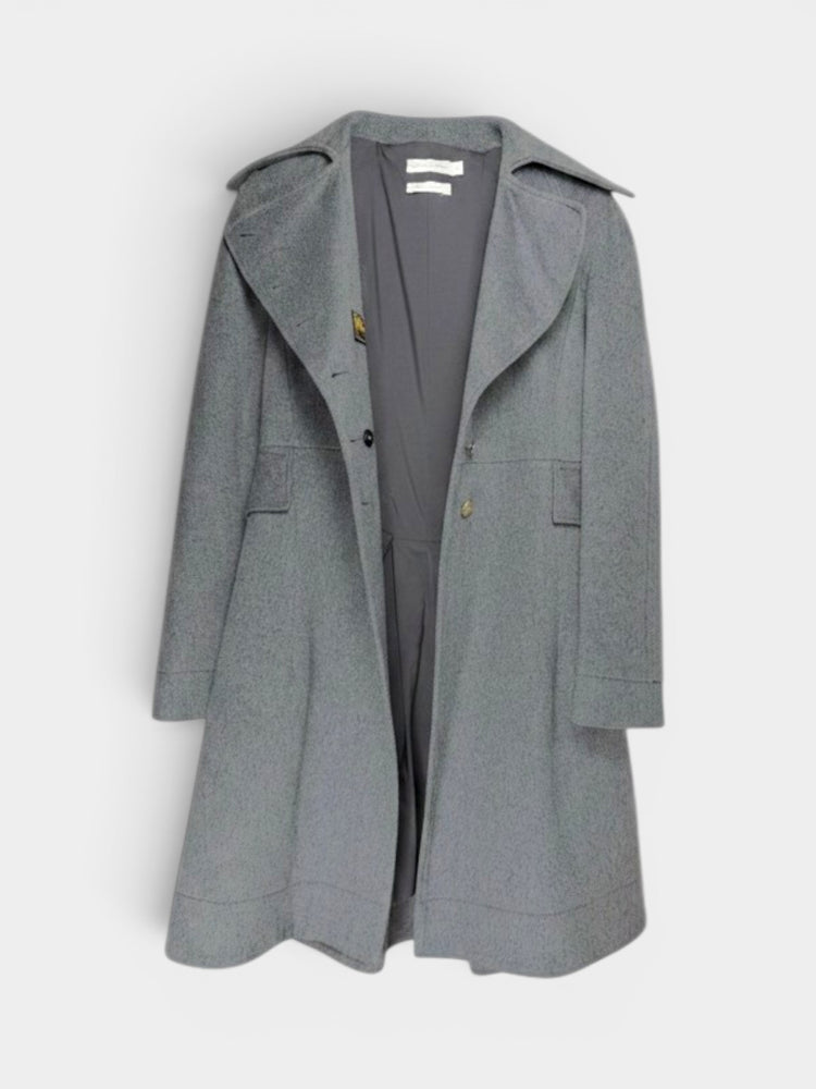 Wool Military Double-Breasted Gray Coat
