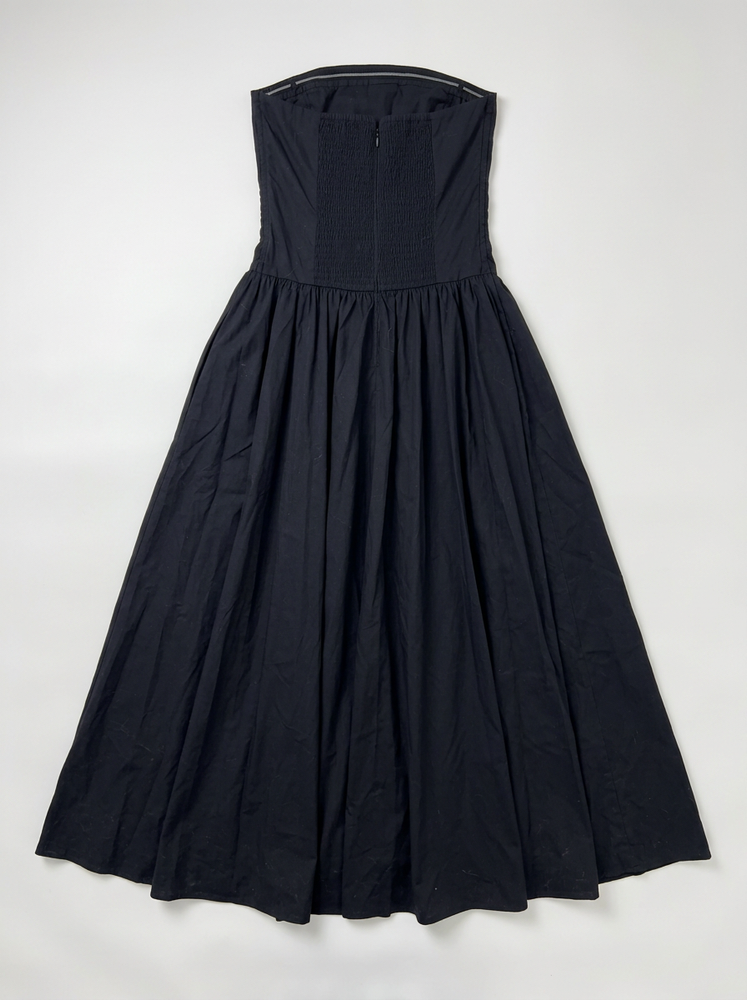 Strapless Drop-Waist Poplin Maxi Dress