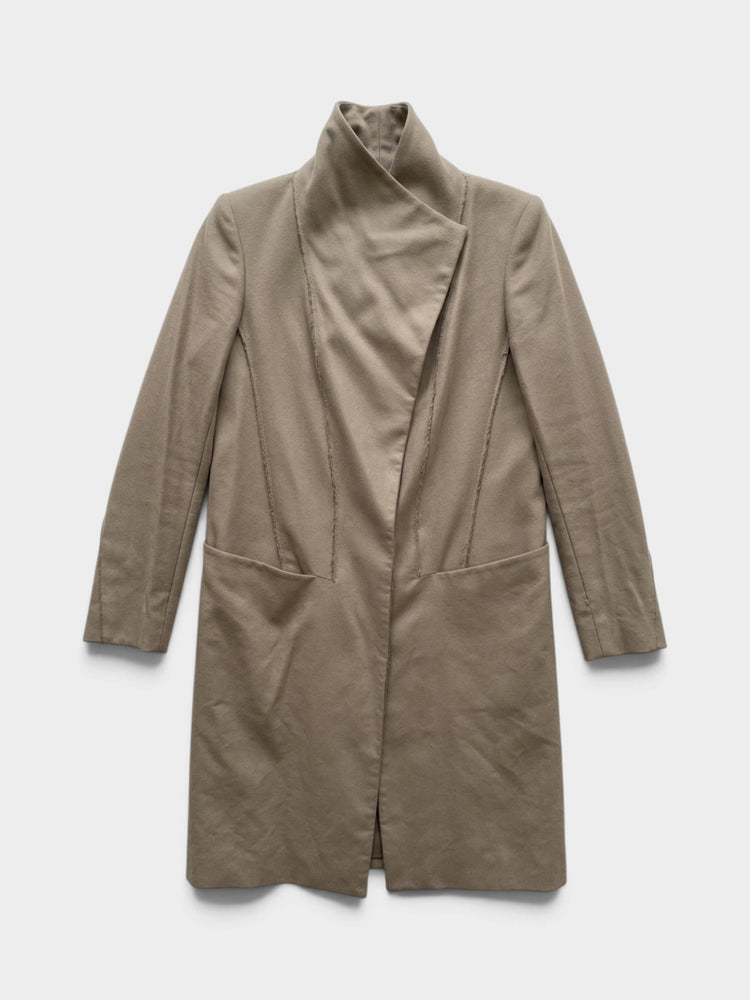 Taupe Open-Front Coat