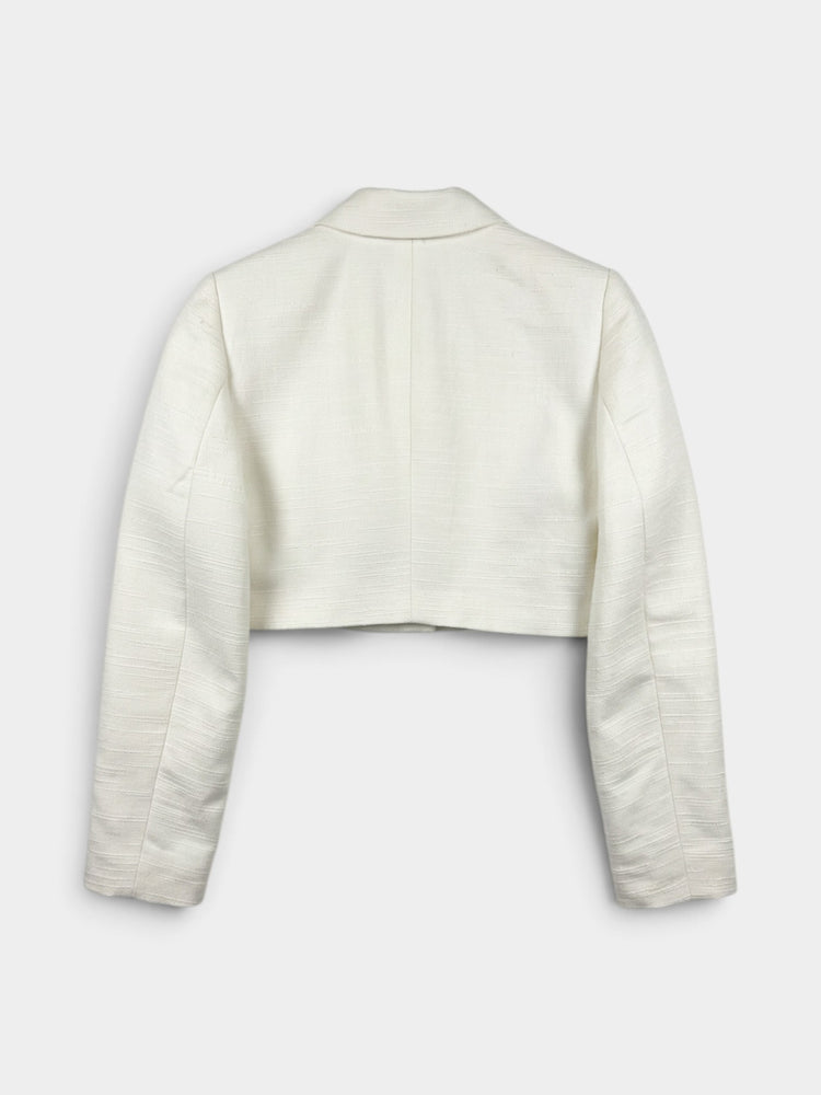 Ivory Jacket & Pleated Mini Skirt Set