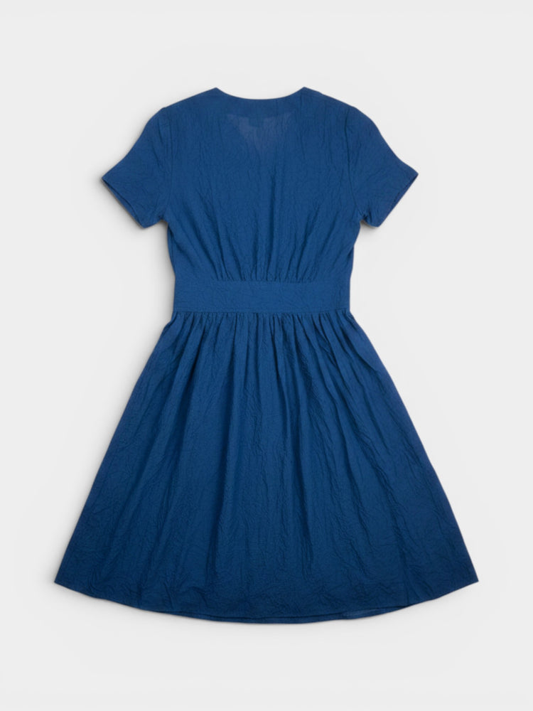 Button-Front Midi Dress