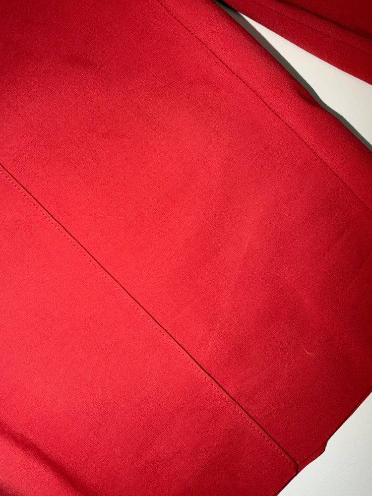 Burnt Red Linen Blend High-Rise Bermuda Shorts