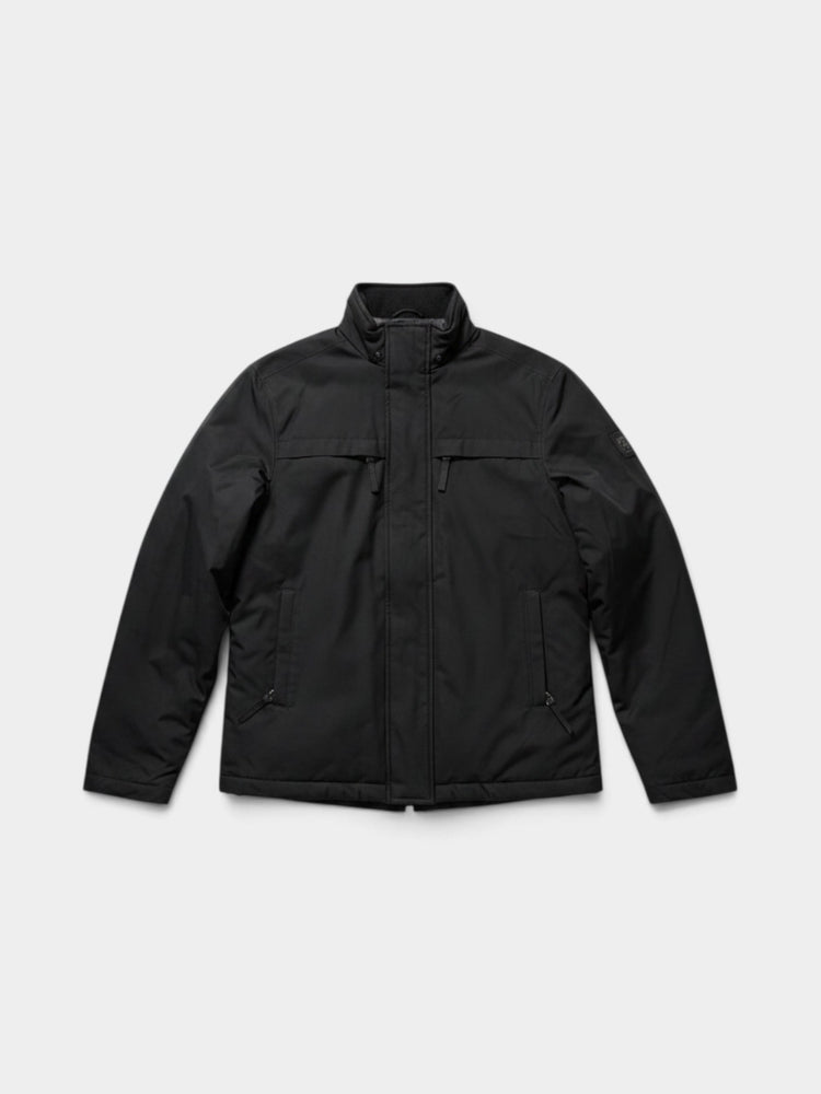 Black Insulated Down Zip Jacket