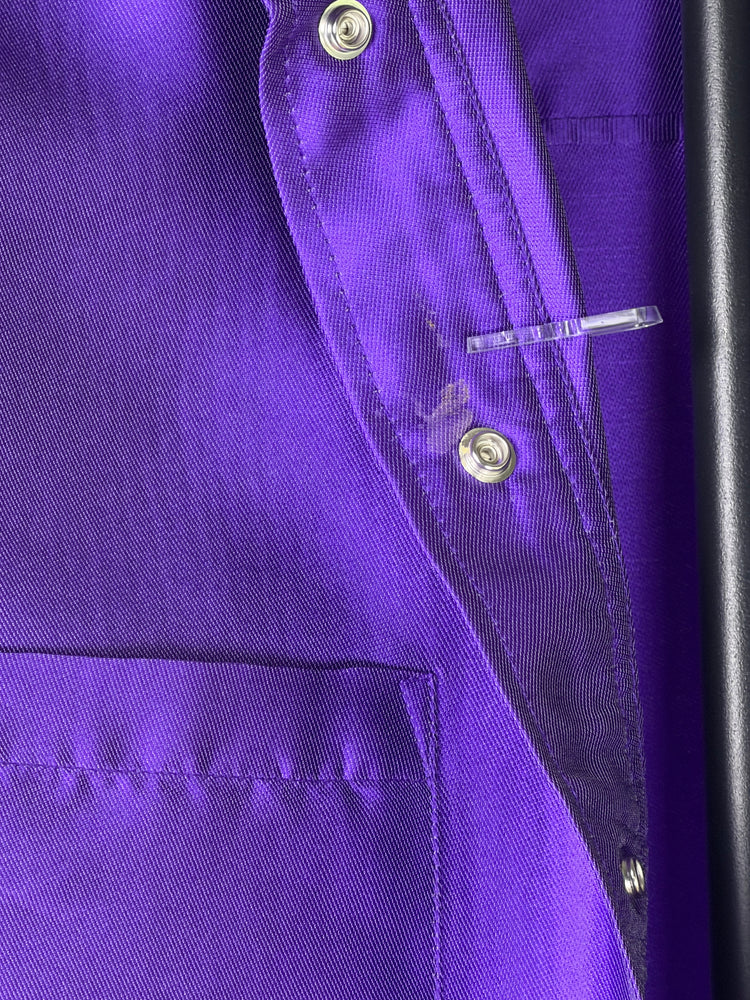 Purple Satin Oversized Button-Down Blouse Shirt