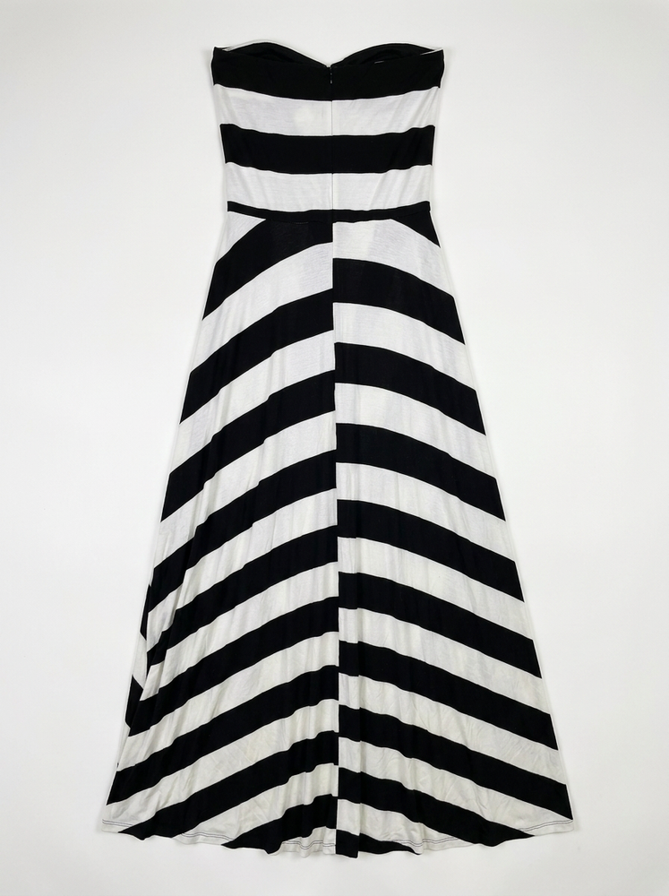 Stripe Convertible Bias Cut Cover-Up Maxi Dress