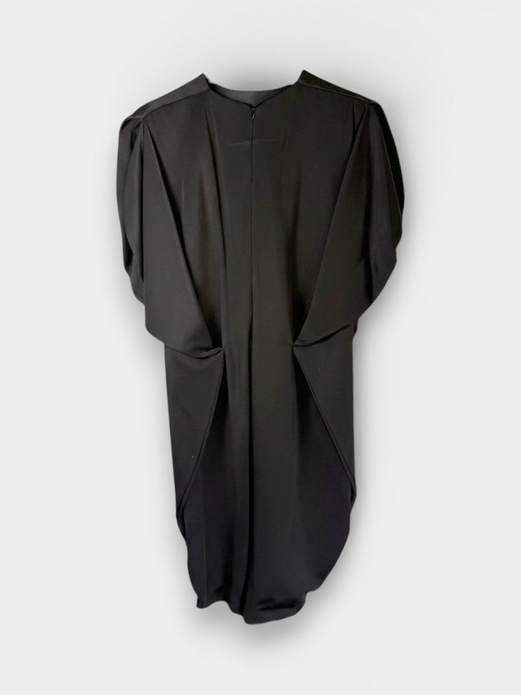 Black Sculptural Cocoon Midi Dress