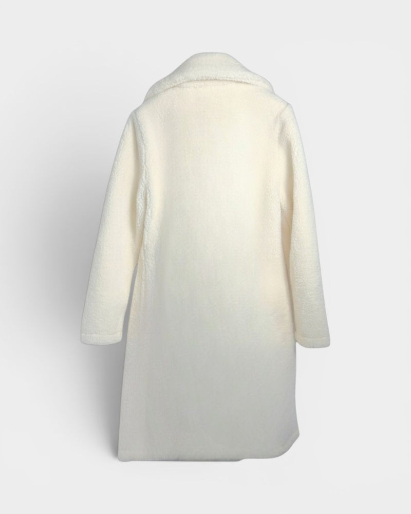 Ivory Bouclé Oversized Teddy Coat