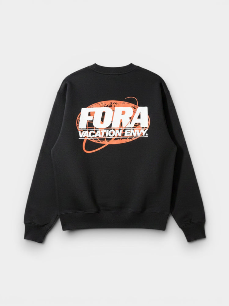 Black Graphic Crewneck Sweatshirt