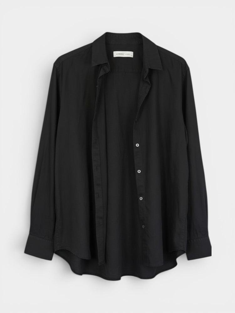 Black Relaxed Button-Down Shirt