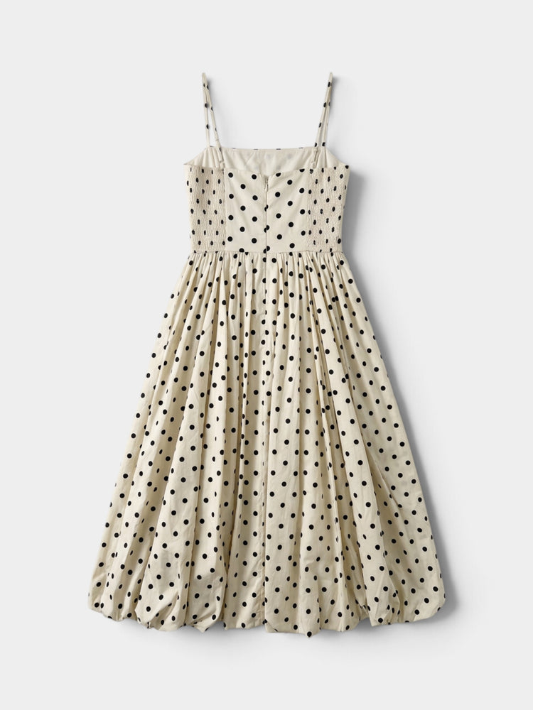 Polka Dot Bubble Hem Midi Dress