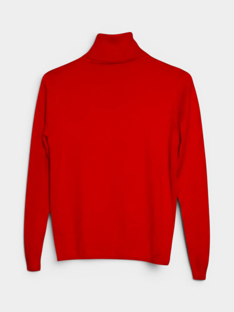Red Long-Sleeve Turtleneck Top