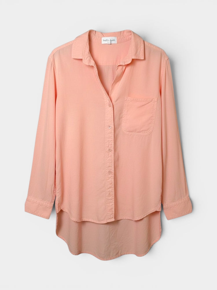 Peach Lyocell Oversized Button-Down Shirt