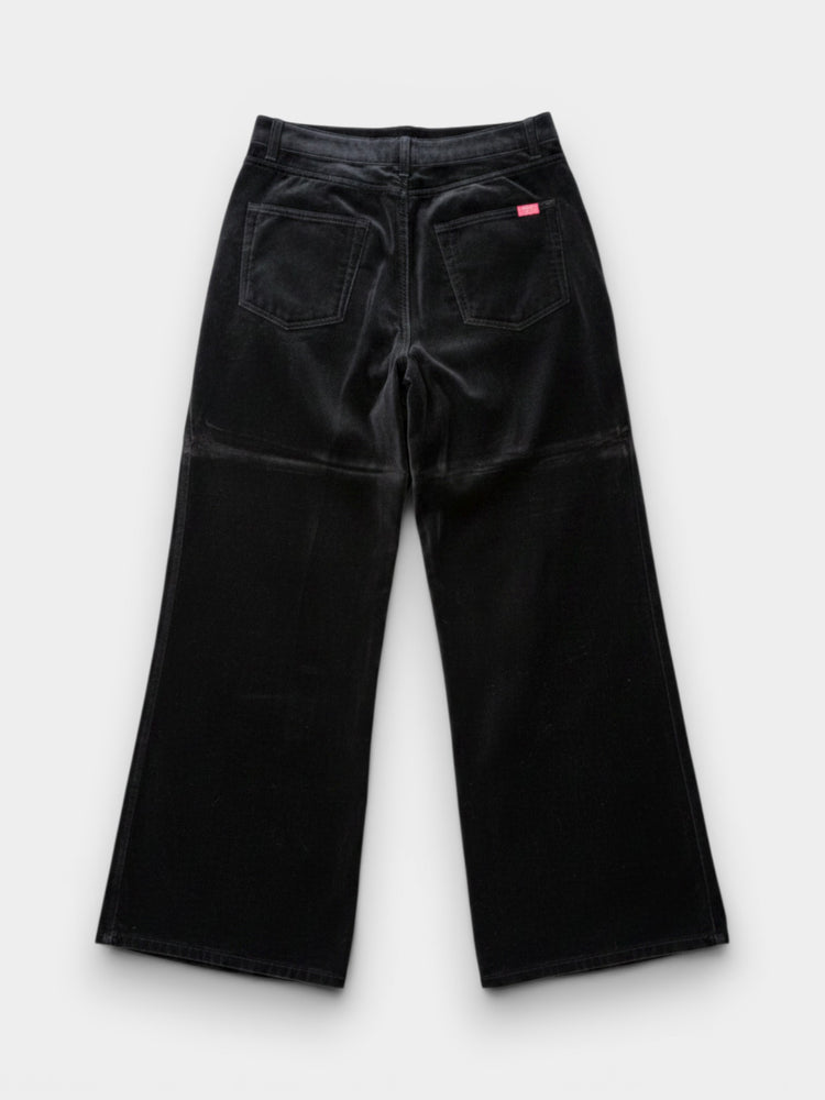 Courderoy Black Wide-Leg Pants