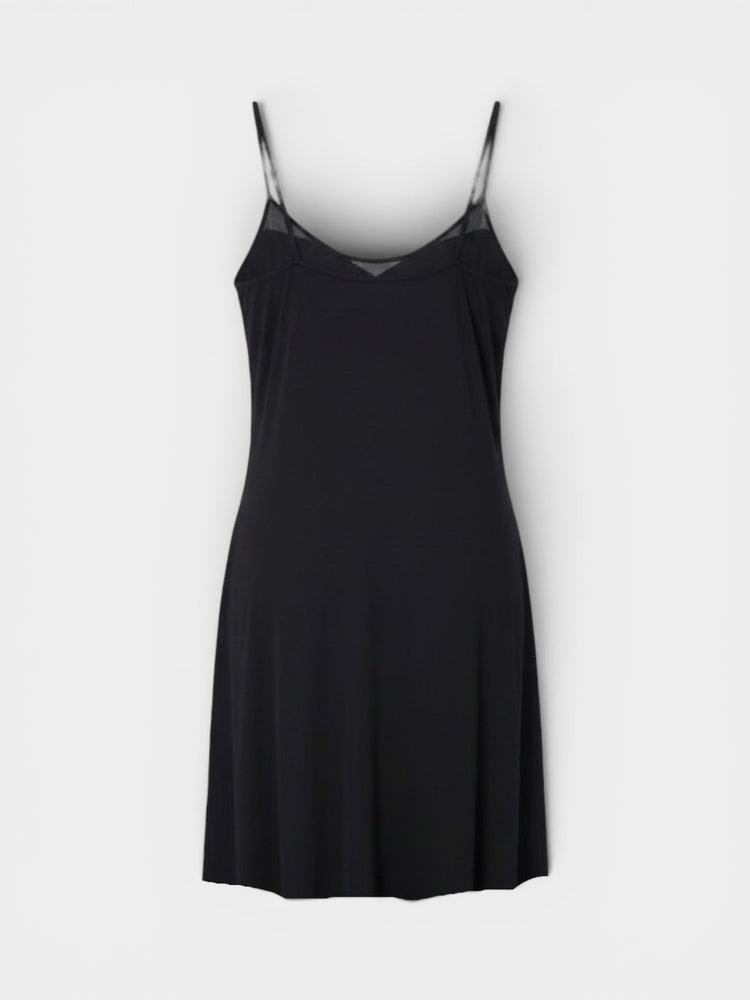 Black Spaghetti Strap Mini Slip Dress