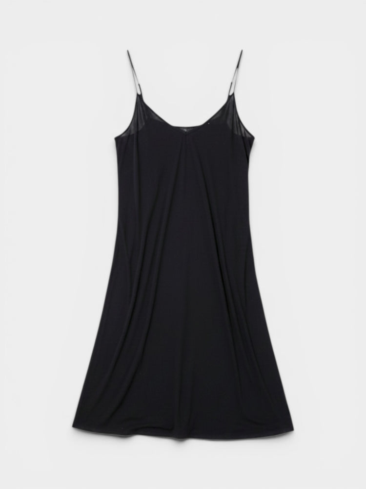 Black Spaghetti Strap Mini Slip Dress
