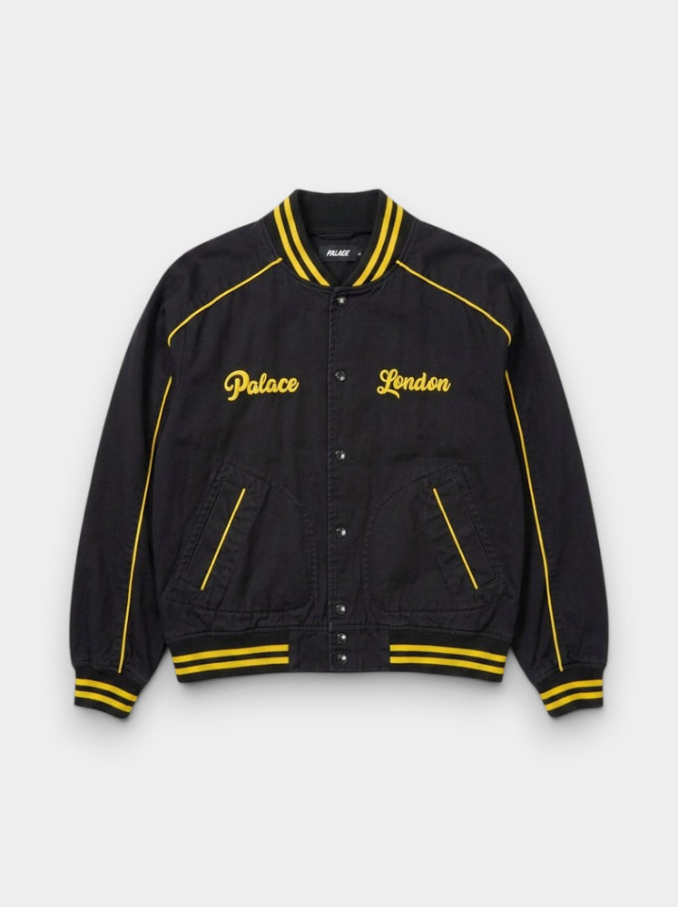 Black Chain Stitch Bomber Jacket