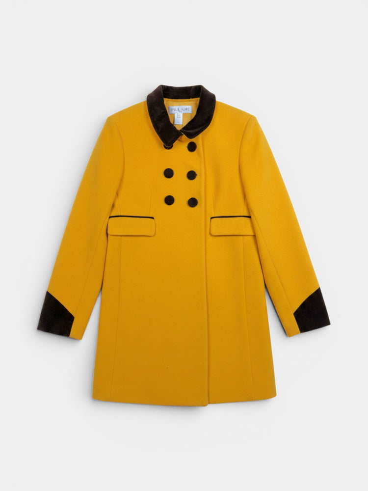 Mustard Yellow Double-Breasted Coat
