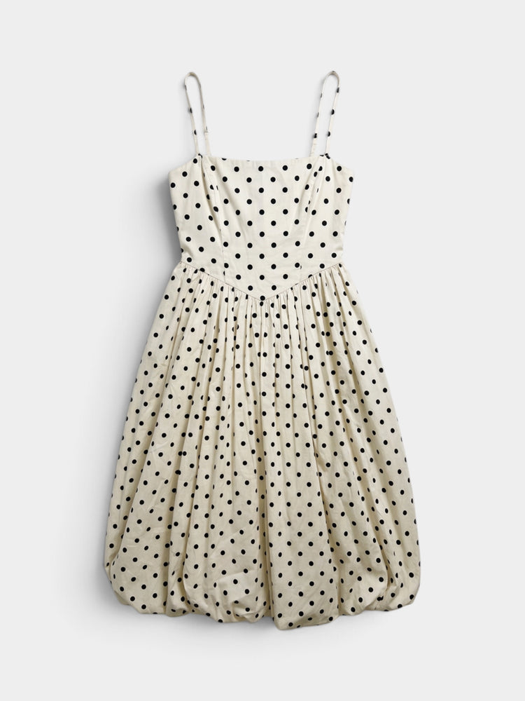 Polka Dot Bubble Hem Midi Dress
