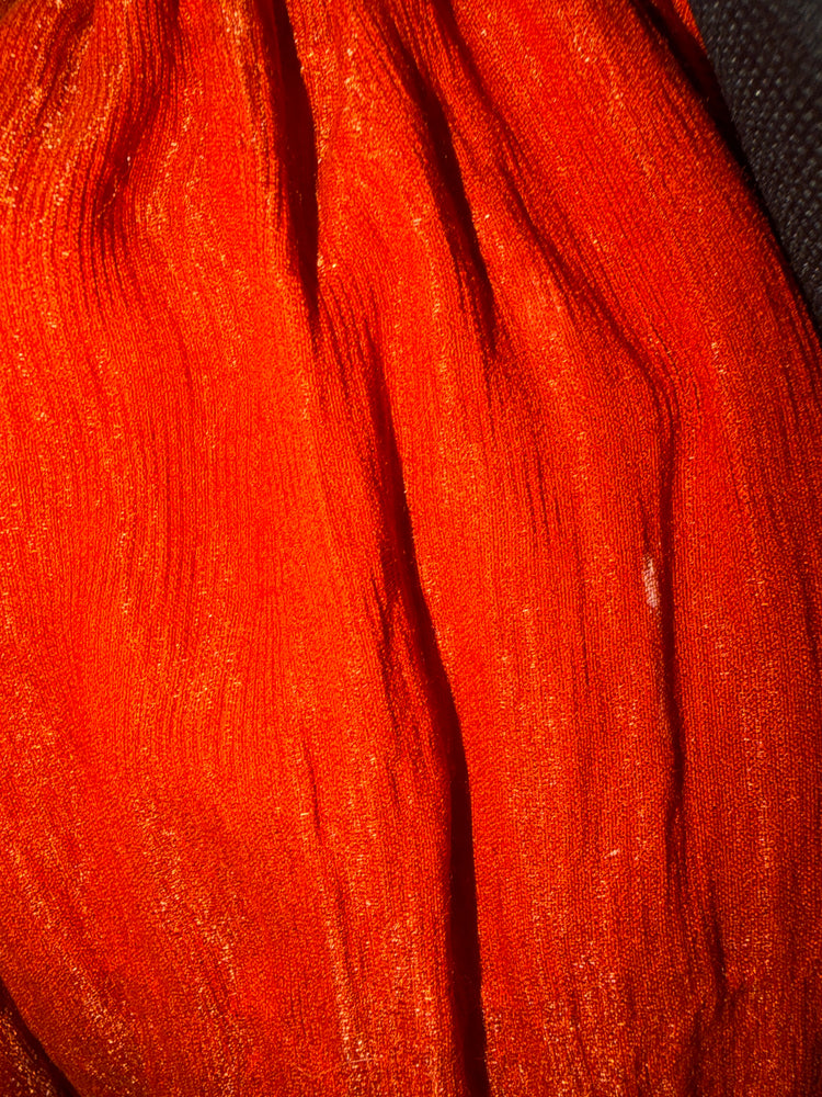 Burnt Orange Off-Shoulder Smocked Midi Dress Flutter Sleeves