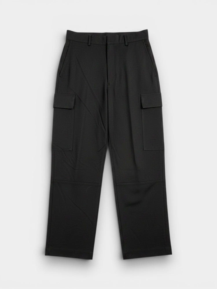 Straight-Leg Cargo Trousers with Flap Pockets