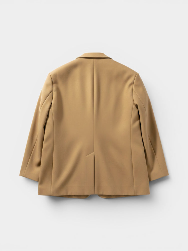 Tan Oversized Single-Breasted Blazer