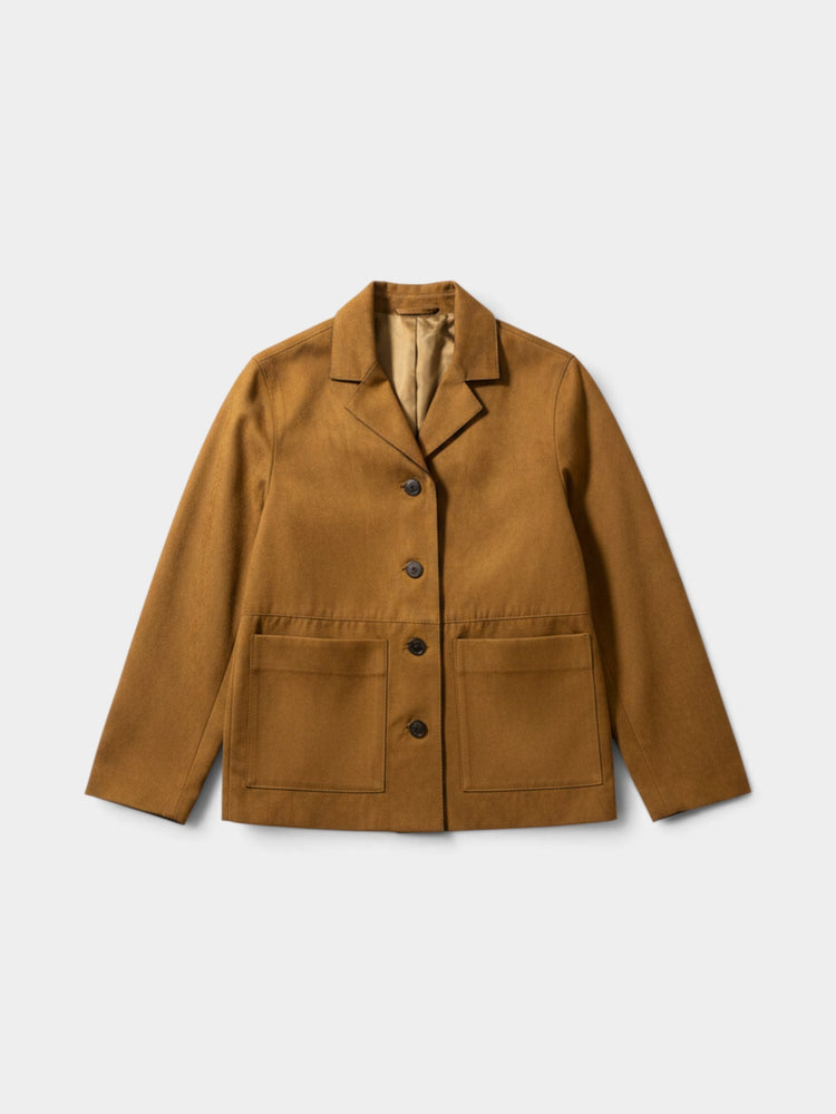 Caramel Brown Structured Chore Blazer Jacket