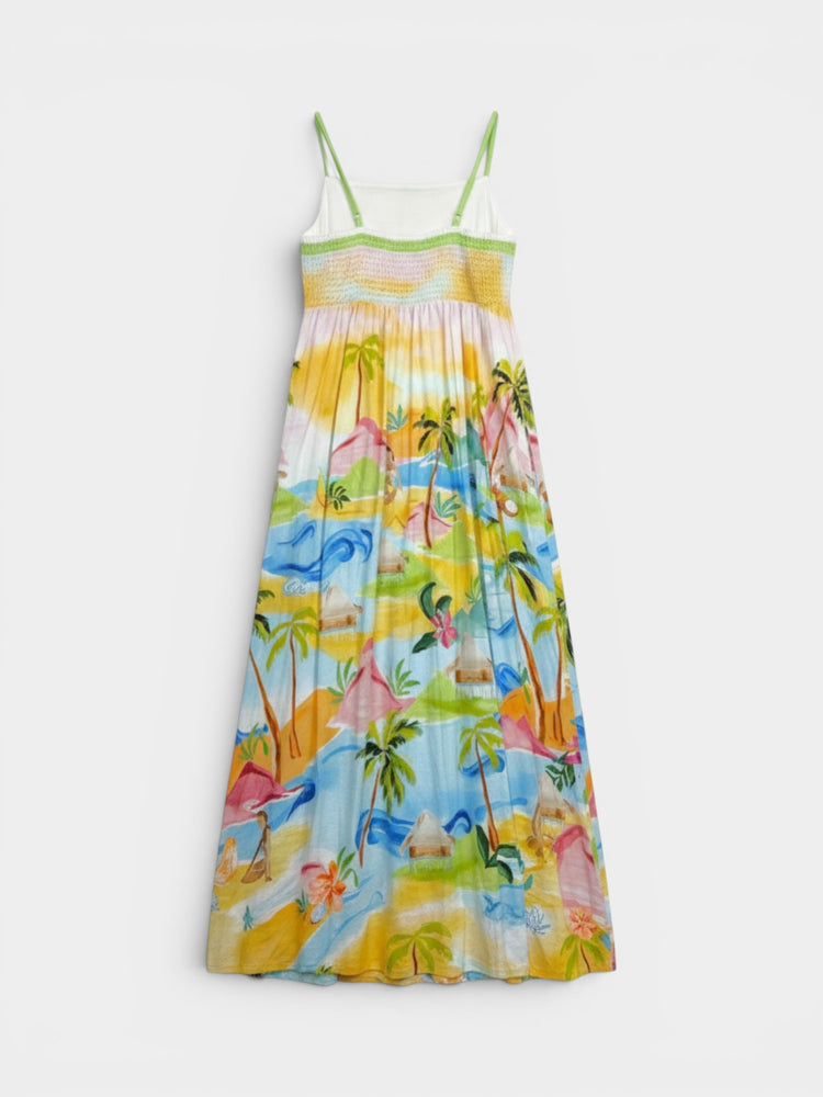 Tropical Print Maxi Slip Dress