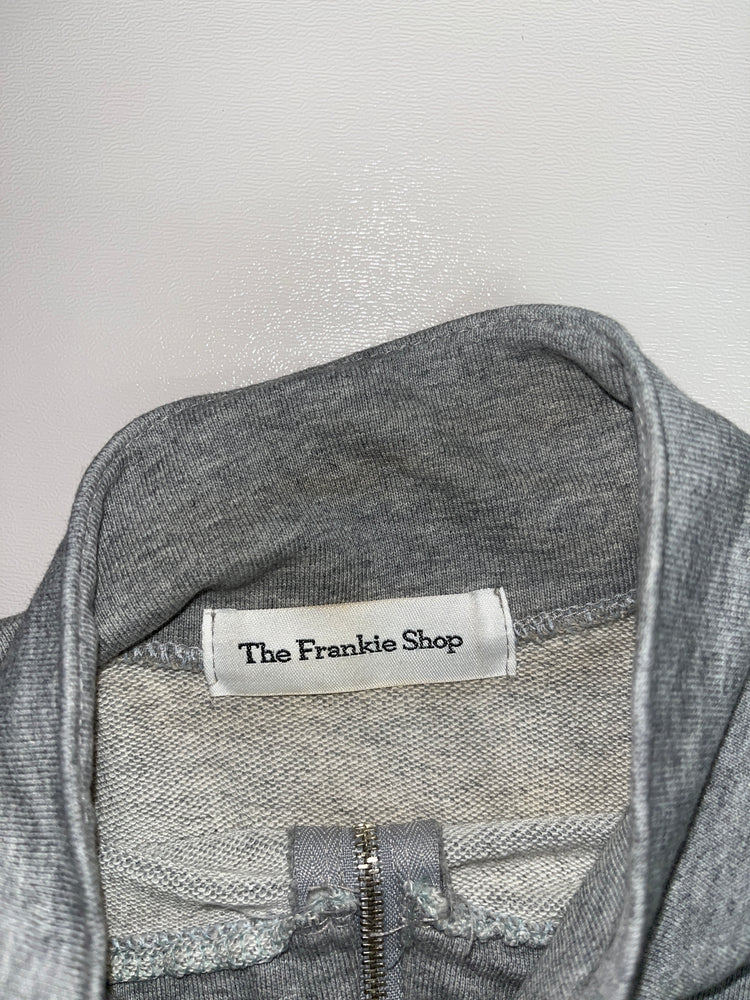 Heather Gray Cropped Half-Zip Batwing Sweatshirt